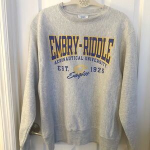 Champion Gray Reverse Weave Embry Riddle Sweatshirt M